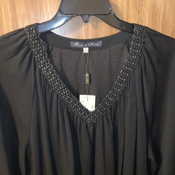 Black, Sheer Blouse - Picture 2 of 5